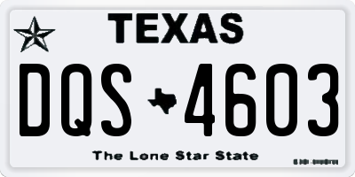 TX license plate DQS4603