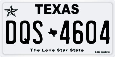 TX license plate DQS4604