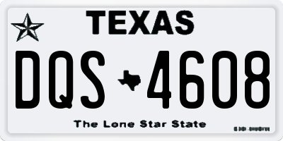 TX license plate DQS4608