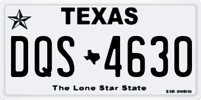 TX license plate DQS4630
