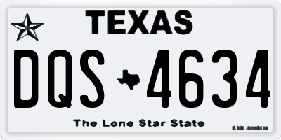 TX license plate DQS4634