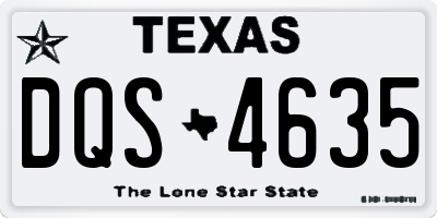 TX license plate DQS4635