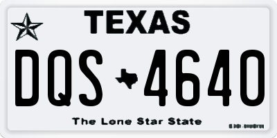 TX license plate DQS4640