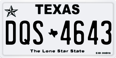 TX license plate DQS4643