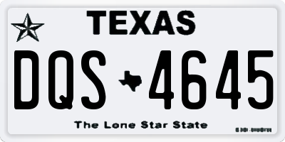 TX license plate DQS4645