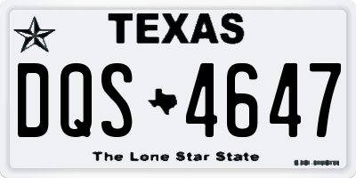 TX license plate DQS4647