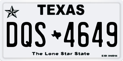 TX license plate DQS4649
