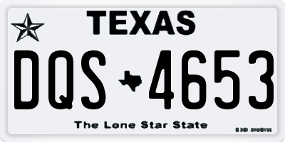 TX license plate DQS4653