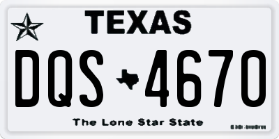 TX license plate DQS4670