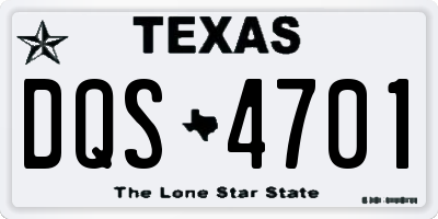 TX license plate DQS4701