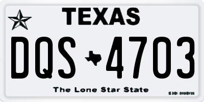 TX license plate DQS4703