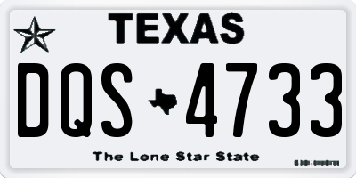TX license plate DQS4733