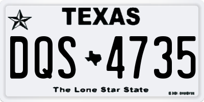 TX license plate DQS4735