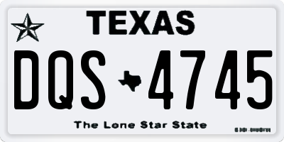 TX license plate DQS4745