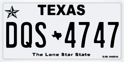 TX license plate DQS4747