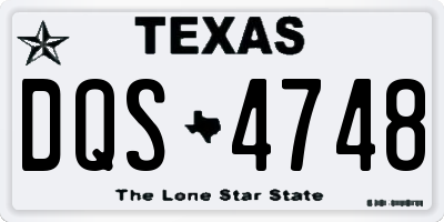 TX license plate DQS4748
