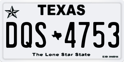 TX license plate DQS4753