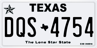 TX license plate DQS4754