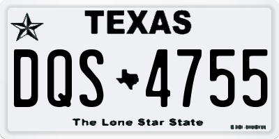 TX license plate DQS4755