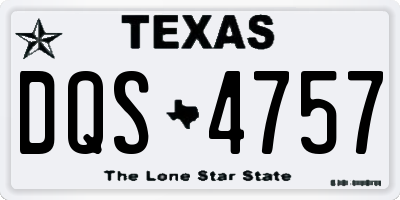 TX license plate DQS4757