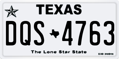 TX license plate DQS4763