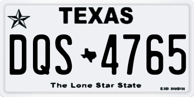 TX license plate DQS4765