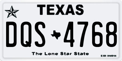 TX license plate DQS4768