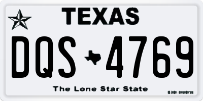 TX license plate DQS4769