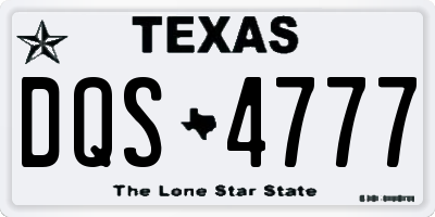 TX license plate DQS4777