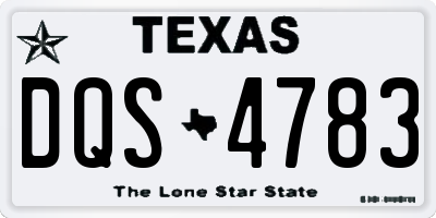 TX license plate DQS4783