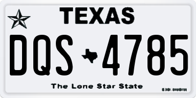 TX license plate DQS4785