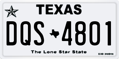 TX license plate DQS4801