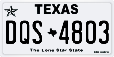 TX license plate DQS4803