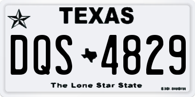 TX license plate DQS4829