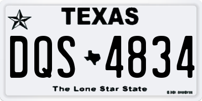 TX license plate DQS4834