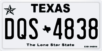 TX license plate DQS4838
