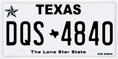 TX license plate DQS4840