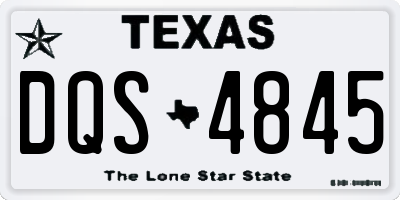 TX license plate DQS4845