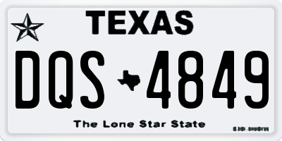 TX license plate DQS4849