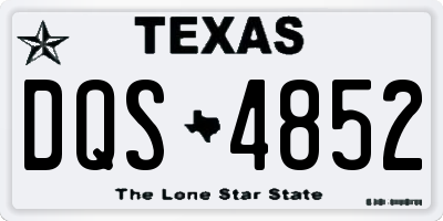 TX license plate DQS4852