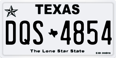 TX license plate DQS4854