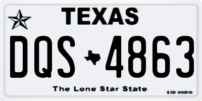 TX license plate DQS4863