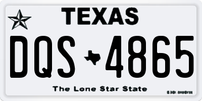 TX license plate DQS4865