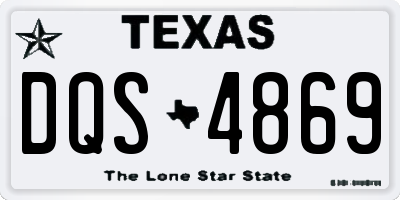 TX license plate DQS4869