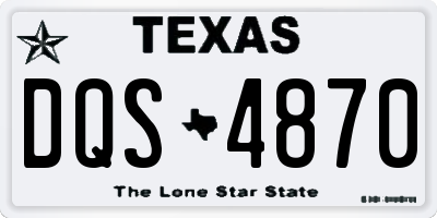 TX license plate DQS4870