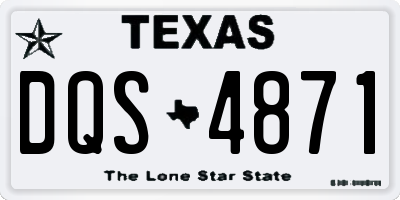 TX license plate DQS4871
