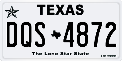 TX license plate DQS4872