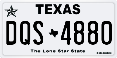 TX license plate DQS4880