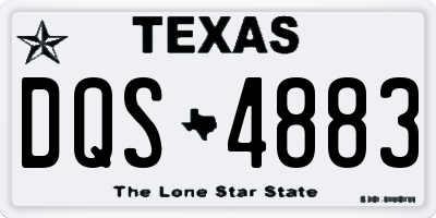 TX license plate DQS4883