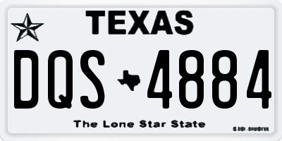 TX license plate DQS4884